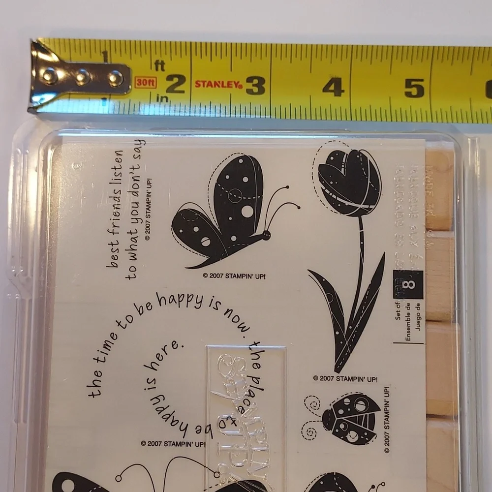 Rubber Stamps Garden Whimsy Friendship Theme Set Of 8